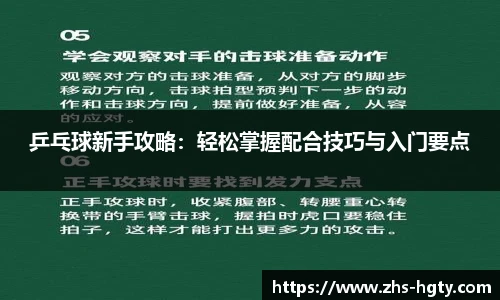 乒乓球新手攻略：轻松掌握配合技巧与入门要点